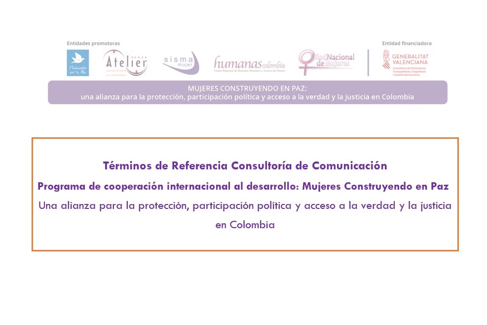 Publicación de TdR: consultoría de comunicación del Programa de cooperación internacional «Mujeres construyendo en paz»